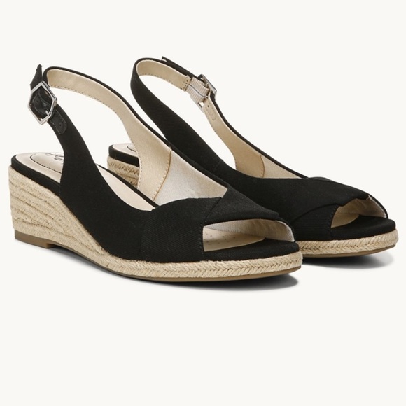 Life Stride Shoes - Life Stride Black Wedge Sandals